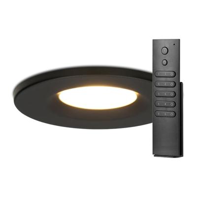 Set van 18 stuks dimbare LED inbouwspots zwart Venezia 6 Watt 2700K IP65 incl. afstandsbediening