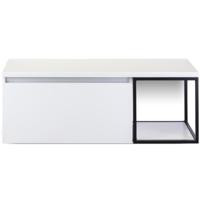 Frozen Badmeubelset 120 cm - Greeplijst in Kleur - Zwart Frame - Wastafelbovenblad Wit Hoogglans