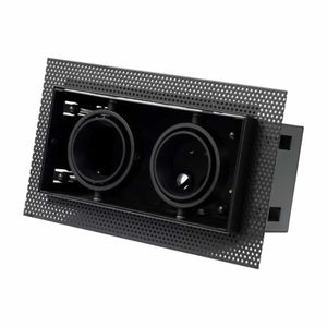 Trimless inbouwspots zwart 50mm 2-voudig voor 50mm LED lamp inclusief GU10 fitting