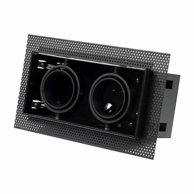 Trimless inbouwspots zwart 50mm 2-voudig voor 50mm LED lamp inclusief GU10 fitting