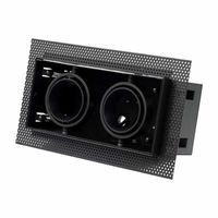 Trimless inbouwspots zwart 50mm 2-voudig voor 50mm LED lamp inclusief GU10 fitting
