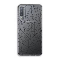 Geometrische lijnen zwart: Samsung Galaxy A7 (2018) Transparant Hoesje