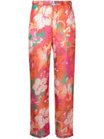 MSGM pantalon ample à fleurs - Rose