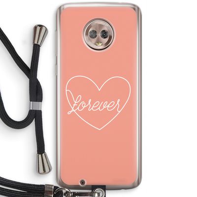 Forever heart: Motorola Moto G6 Transparant Hoesje met koord