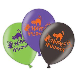 Halloween - Set van 6x stuks Halloween ballonnen met print 27,5 cm - Ballonnen