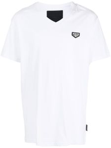 Philipp Plein t-shirt à plaque logo - Blanc