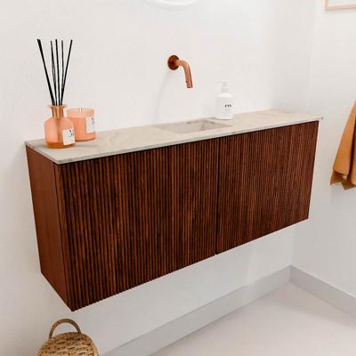 Toiletmeubel Mondiaz Joya Dlux | 100 cm | Meubelkleur Ruby | Faye wastafel Frappe Wasbak Midden | Zonder kraangat(en)