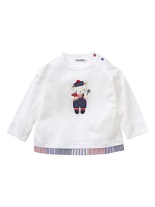 familiar t-shirt en coton à motif ourson - Blanc