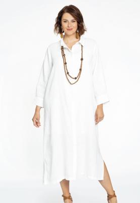 Yoek Blouse lang met 3/4 mouwen | Wit | Maat 50/52