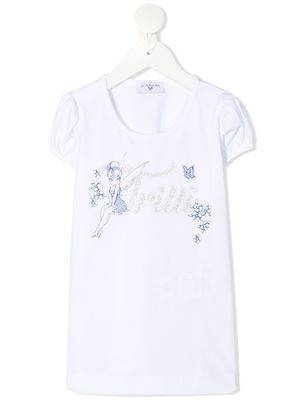 Monnalisa t-shirt à imprimé graphique - Blanc