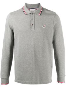 Moncler polo à patch logo - Gris