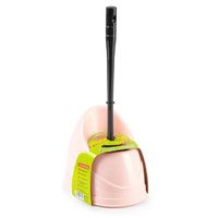 Toiletborstel/wc-borstel met houder 45 cm roze/zwart   -