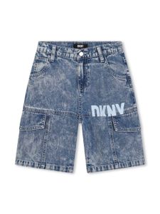 Dkny Kids short en jean à logo imprimé - Bleu