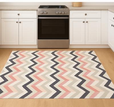 Zigzagpatroon vinyl vloerkleed keuken