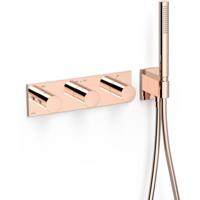 Douchekraan Tres B-System | Inbouw | Thermostaatkraan | Excl.Inbouwdeel | 3-weg | Rechthoek | 24k Rose goud