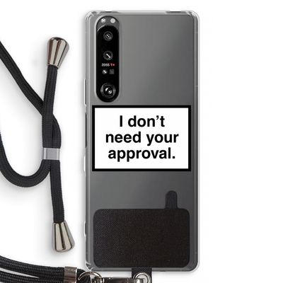 Don't need approval: Sony Xperia 1 III Transparant Hoesje met koord