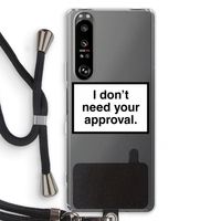Don't need approval: Sony Xperia 1 III Transparant Hoesje met koord