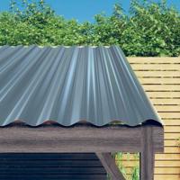 Dakpanelen 12 st 60x36 cm gepoedercoat staal grijs