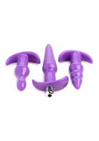 4 Piece Vibrating Anal Plug Set - Purple