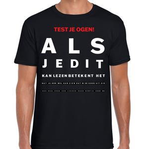 Foute party t-shirt voor heren - oogtest - zwart - carnaval/themafeest