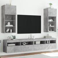 Tv-meubels met LED-verlichting 2 st 40,5x30x90 cm betongrijs