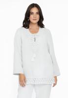 Yoek Wijde blouse met kant | Wit | Maat 54/56