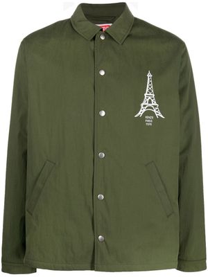 Kenzo surchemise à logo poitrine imprimé - Vert