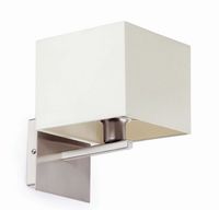 Thana wandlamp chroom wit met vierkante kap moderne wandlamp fitting E14