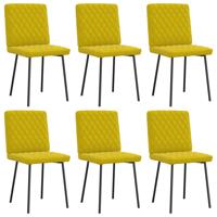 Eetkamerstoelen 6 st fluweel geel
