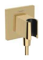 Hansgrohe FixFit E muuraansluitbocht met handdouchehouder, Polished Gold-Optic Hansgrohe FixFit E muuraansluitbocht met handdouchehouder, Polished Gold-Optic