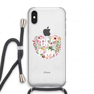 GRL PWR Flower: iPhone X Transparant Hoesje met koord