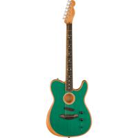 Fender American Acoustasonic Telecaster Aqua Teal CHB EB elektrisch-akoestische gitaar met deluxe gigbag