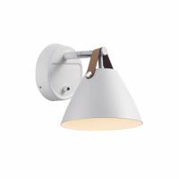 Wandlamp slaapkamer 'Strap 15' wit GU10 metaal leer DFTP