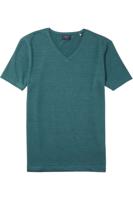 OLYMP Casual Regular Fit T-Shirt V-hals kristalgroen, Effen - thumbnail