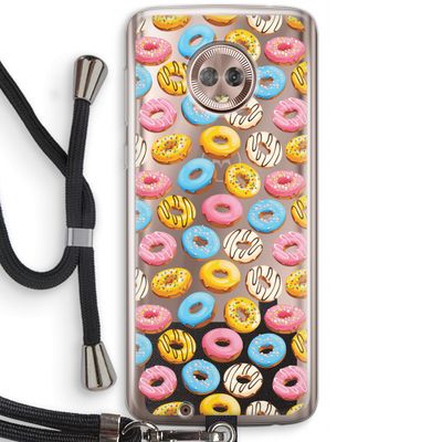 Pink donuts: Motorola Moto G6 Transparant Hoesje met koord