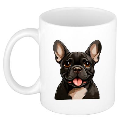 Cadeau mok voor honden liefhebbers - Franse buldog - Cartoon tekening - keramiek - 300 ml Cadeau mok voor honden liefhebbers - Franse buldog - Cartoon tekening - keramiek - 300 ml