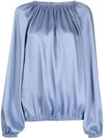 Blanca Vita blouse froncée à fini satiné - Bleu