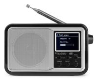 Draagbare DAB radio met Bluetooth - Audizio Parma - wekkerradio - FM radio - retro radio - Zilver - thumbnail