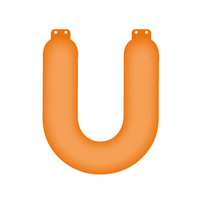 Opblaasbare letter U oranje   - - thumbnail