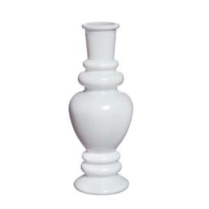 Bloemenvaas Venice - voor kleine stelen/losse bloemen - gekleurd glas - glans wit - D5,7 x H15 cm