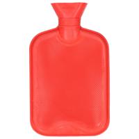 Warmwaterkruik - met rubberen hoes - rood - 2L - kruik