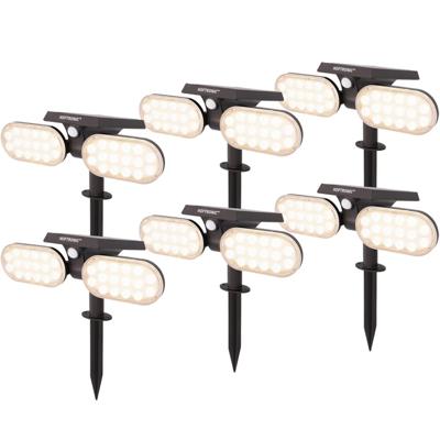 Set van 6 Pato - Solar prikspot - Bewegingssensor en schemerschakelaar - PIR - 3000K Warm wit - 2 lichtstanden - 300 Lumen - 6-12 uur brandtijd - IP65 waterdicht - Tuinspot