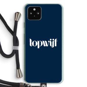 Topwijf Navy: Pixel 5a 5G Transparant Hoesje met koord
