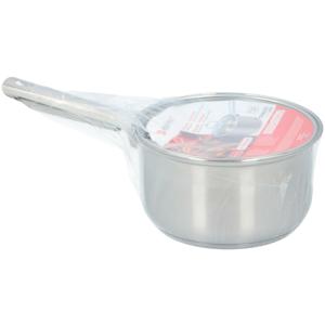 Alpina Steelpan/sauspan met deksel van glas - Alle kookplaten geschikt - zilver - D16 x H9 cm - rvs   -