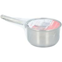 Alpina Steelpan/sauspan met deksel van glas - Alle kookplaten geschikt - zilver - D16 x H9 cm - rvs   - - thumbnail