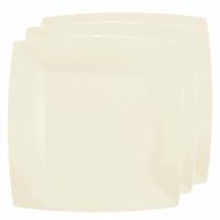 Santex Bordjes karton - 10x - vierkant - creme wit - 23 x 23 cm - feestbordjes