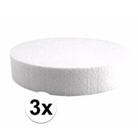 Hobby/knutsel Piepschuim schijf - 1x - wit - D20 cm - figuur en vormen