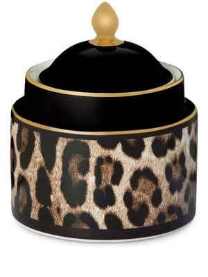 Dolce & Gabbana sucrier en porcelaine à imprimé léopard - Noir