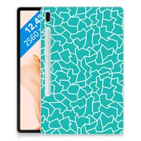 Samsung Galaxy Tab S7FE Tablethoes Cracks Blue - thumbnail