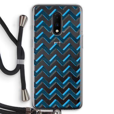 Onderbroken lijn: OnePlus 7 Transparant Hoesje met koord